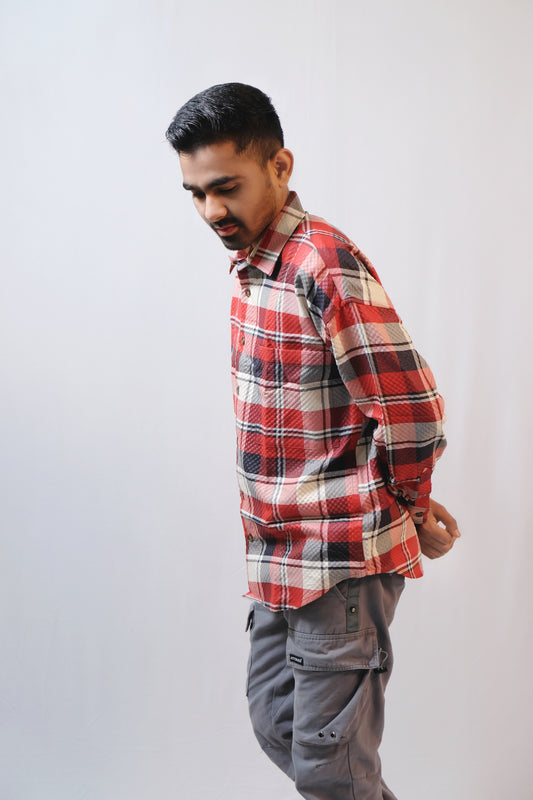 Unisex Relaxed Fit Oversized Checked Shirt