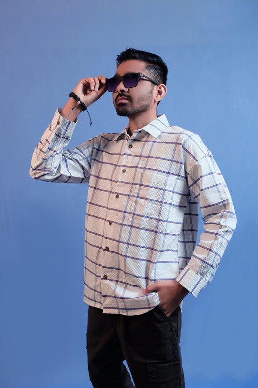 Unisex Relaxed Fit Oversized Checked Shirt